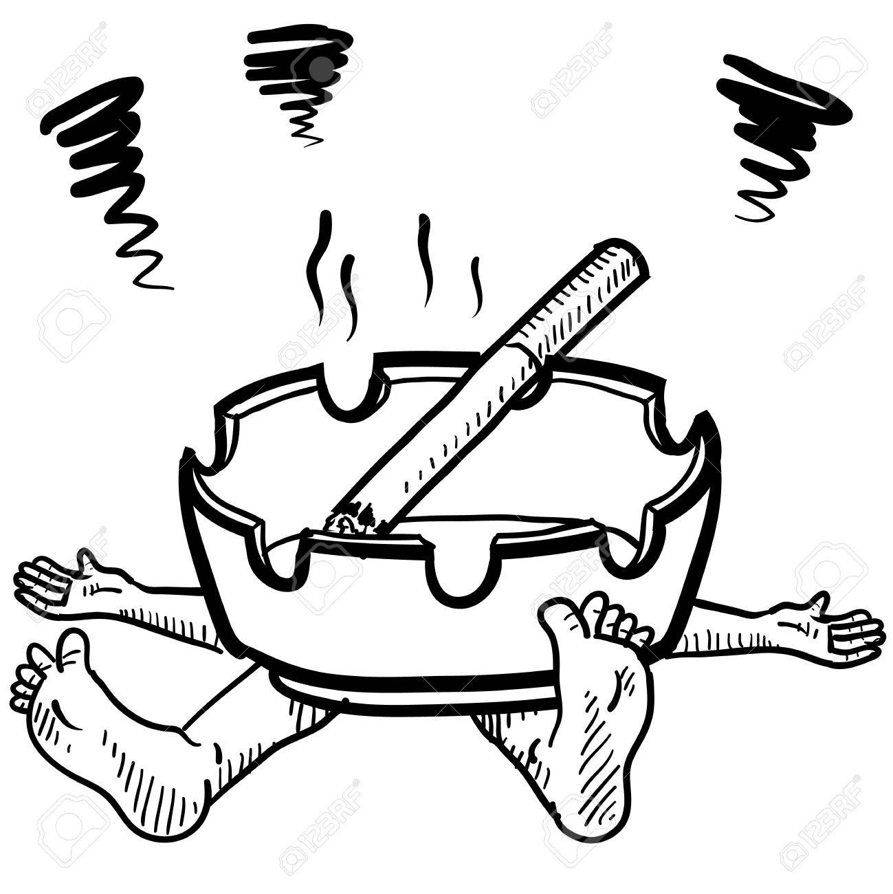 落書きスタイル タバコやタバコ中毒イラスト ベクター形式でのイラスト素材 ベクタ Image