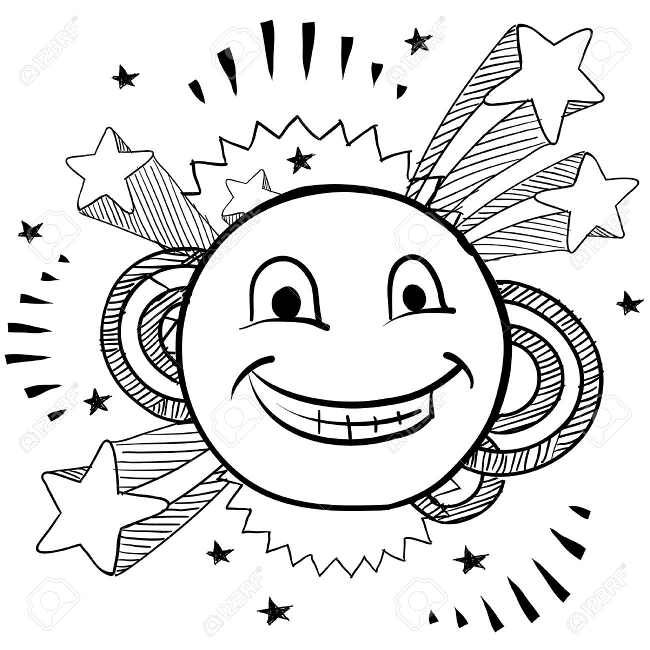 Doodle Style Smiley Face On Pop 1970s Explosion Background Illustration In  Vector Format Royalty Free SVG, Cliparts, Vectors, And Stock Illustration.  Image 14494771.