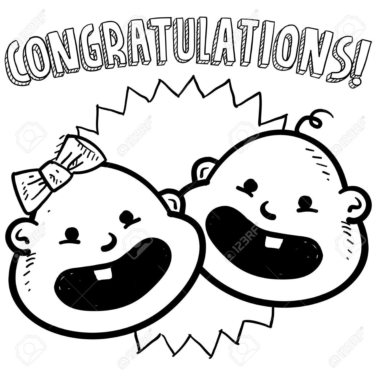 doodle style congratulations on your newborn baby or infant congratulations on your new baby girl