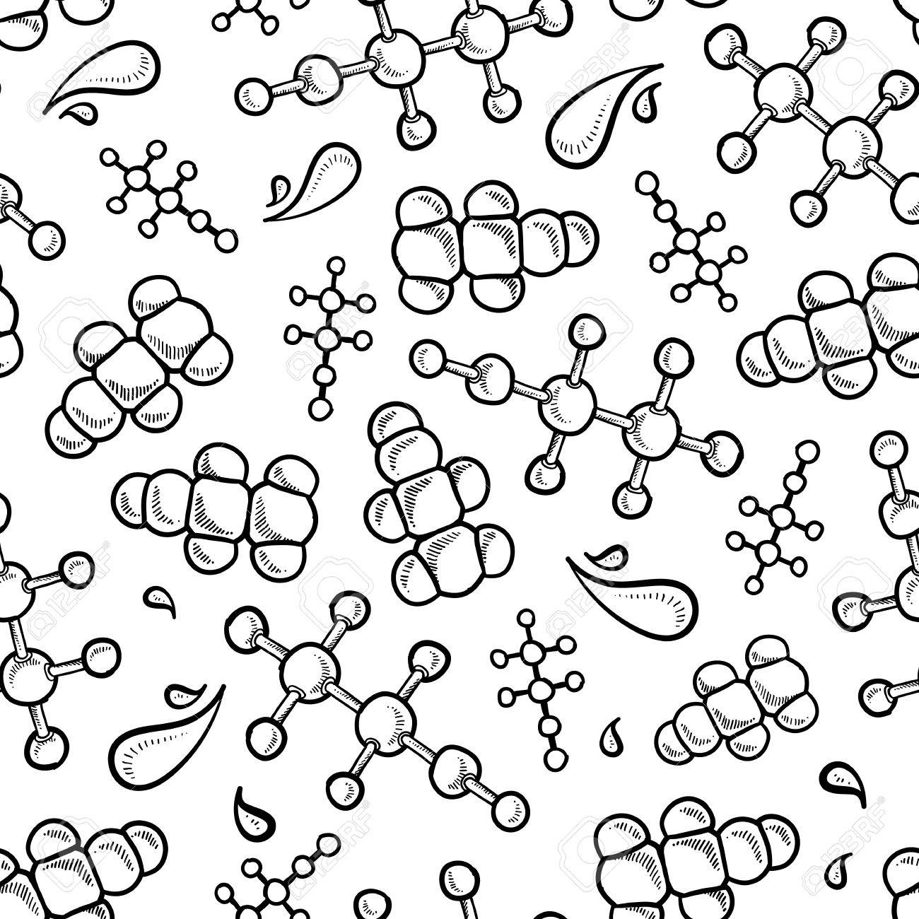 ベクトル形式のスタイルのシームレスなアルコールの分子背景イラストを