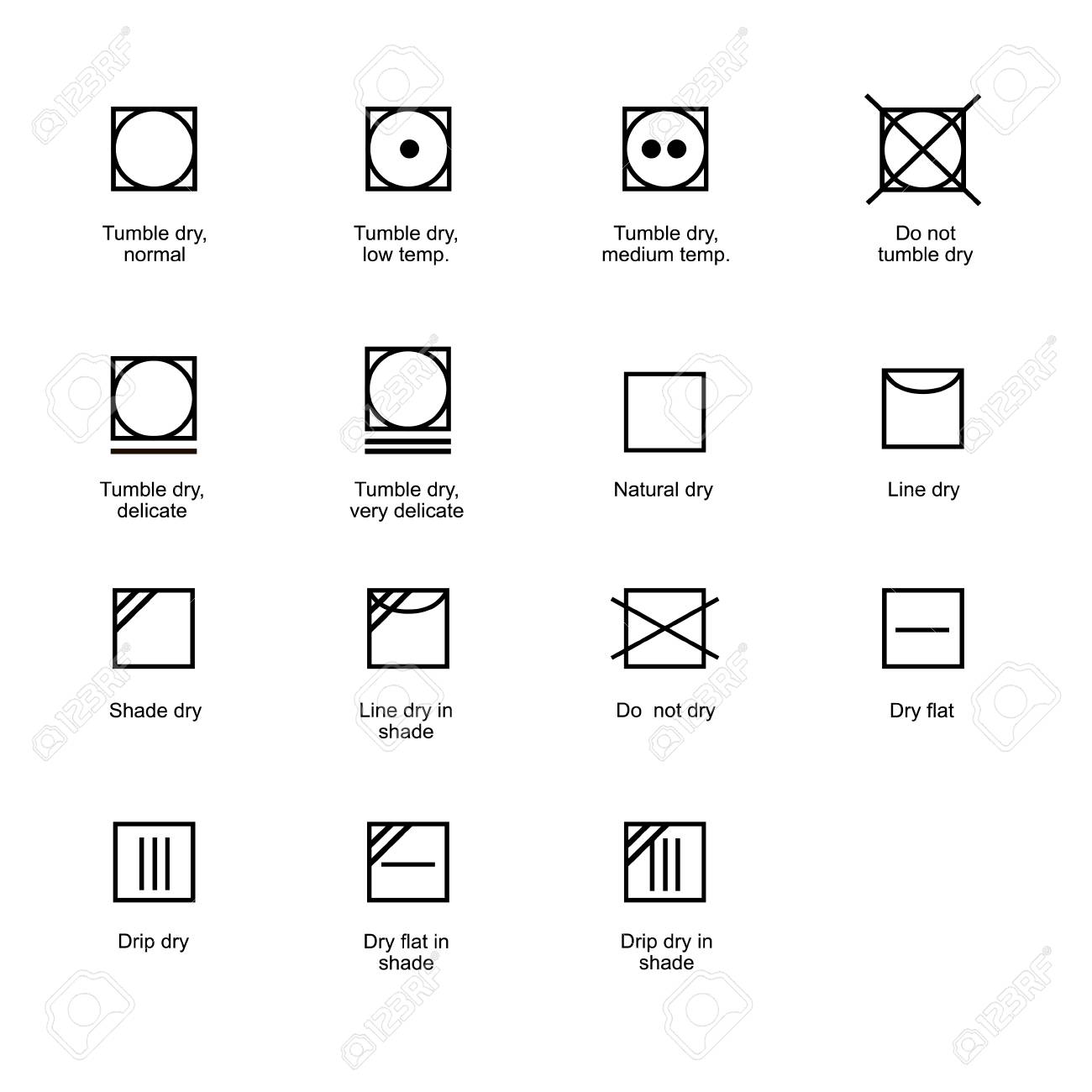 Tumble Dry. Care Symbols. Royalty Free SVG, Cliparts, Vectors, And Stock 99012746.