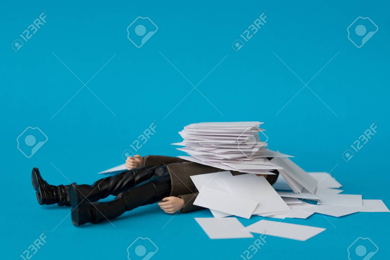 Concept, people swamped with paperwork - 90082159 Concept, people swamped with paperwork - 90082159