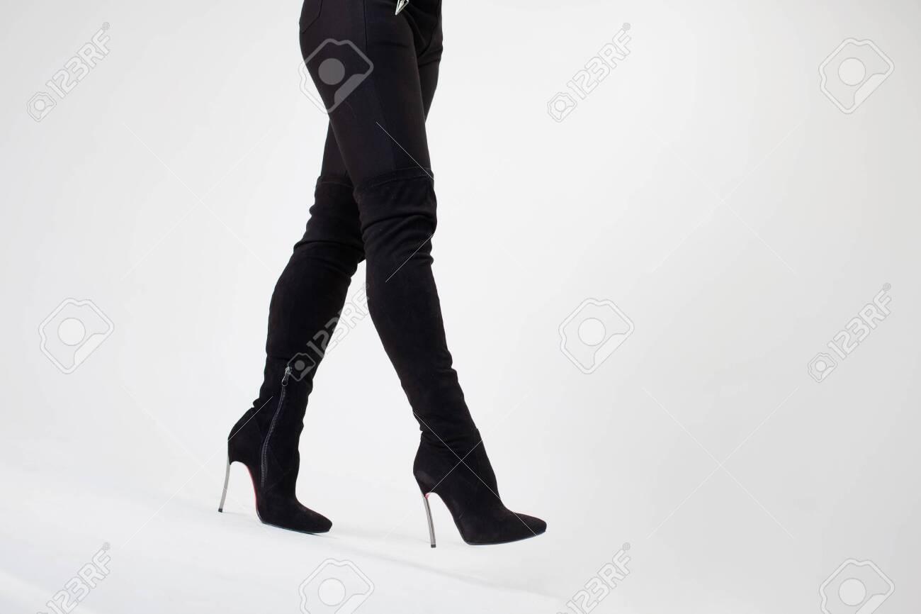 knee high slim leg boots