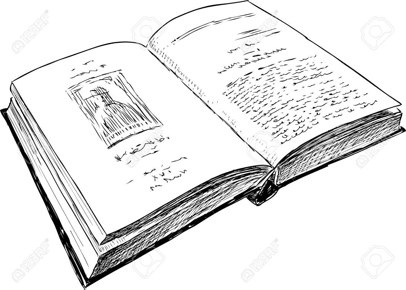 Sketch Of An Open Book