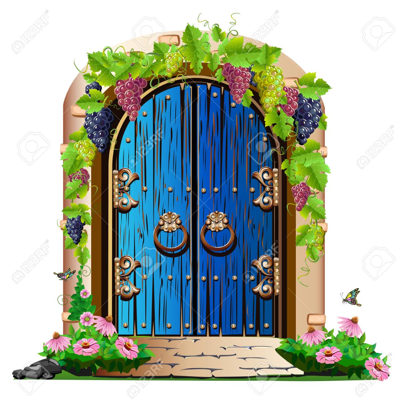 Old Wooden Door In The Garden Royalty Free SVG, Cliparts, Vectors, and  Stock Illustration. Image 86280968., image size:1300x1300
