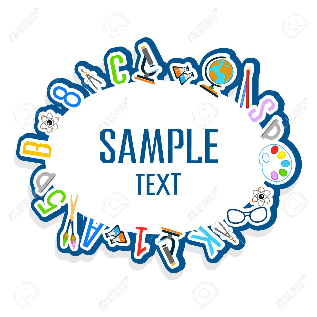 back to school color background with school subjects vector back to school invitation template