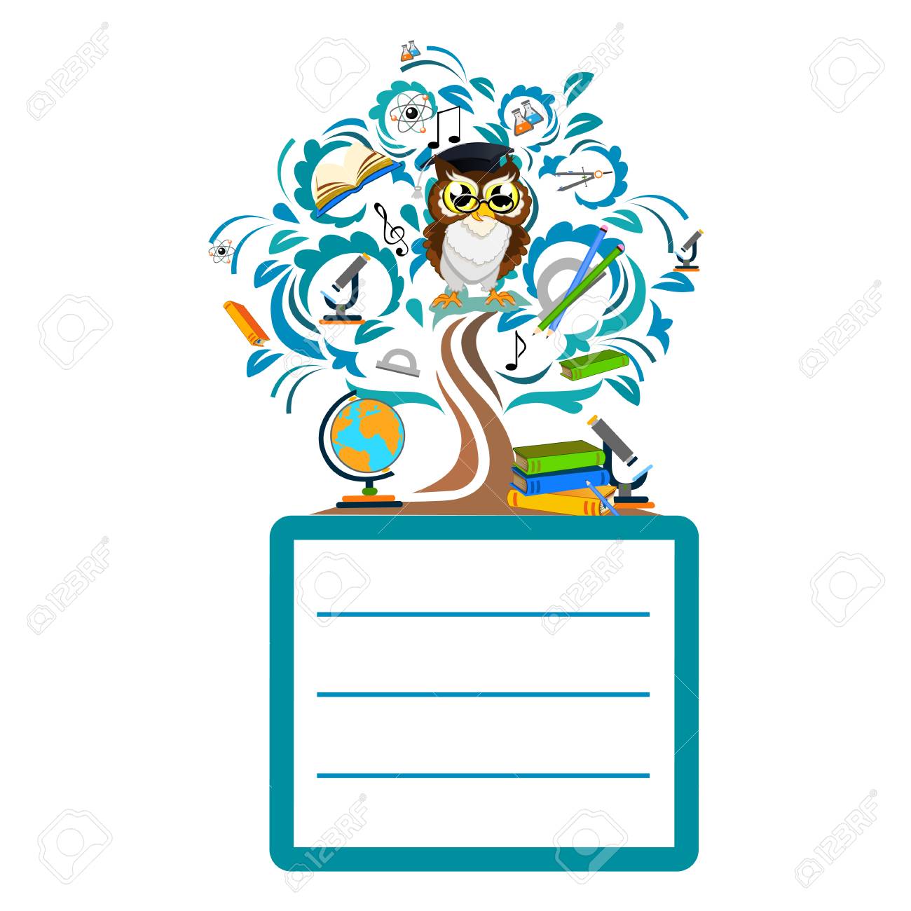 back to school color background with owl vector invitation template back to school invitation template