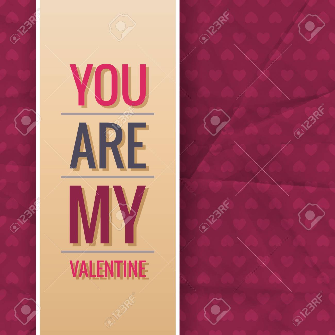 あなたは文字でマイ バレンタイン ハッピー バレンタインデー カード ベクトル デザインです のイラスト素材 ベクタ Image