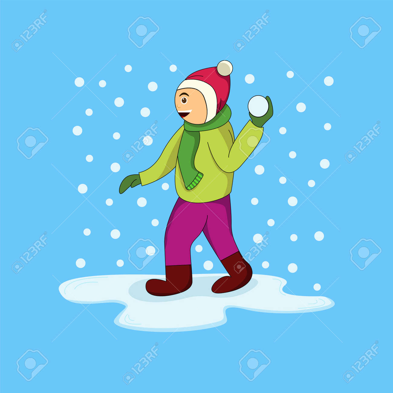 Vector Illustration Of Cute Kids Playing In Snow. Suitable For Snowing  Season Character, Etc. Royalty Free SVG, Cliparts, Vectors, and Stock  Illustration. Image 184956495., image size:1300x1300