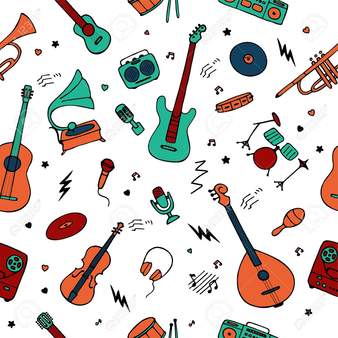 Seamless Background For Wallpaper And Fabric Music Instruments Stock Photo Picture And Royalty Free Image Image Seamless Background For Wallpaper And Fabric Music Instruments Stock Photo Picture And Royalty Free Image Image