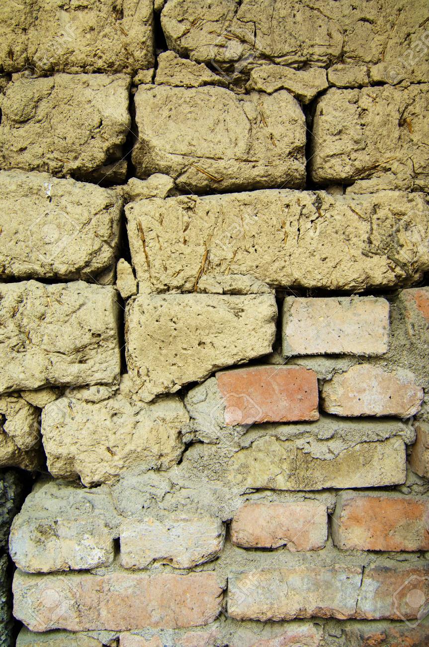 壁のレンガの粘土から の写真素材 画像素材 Image