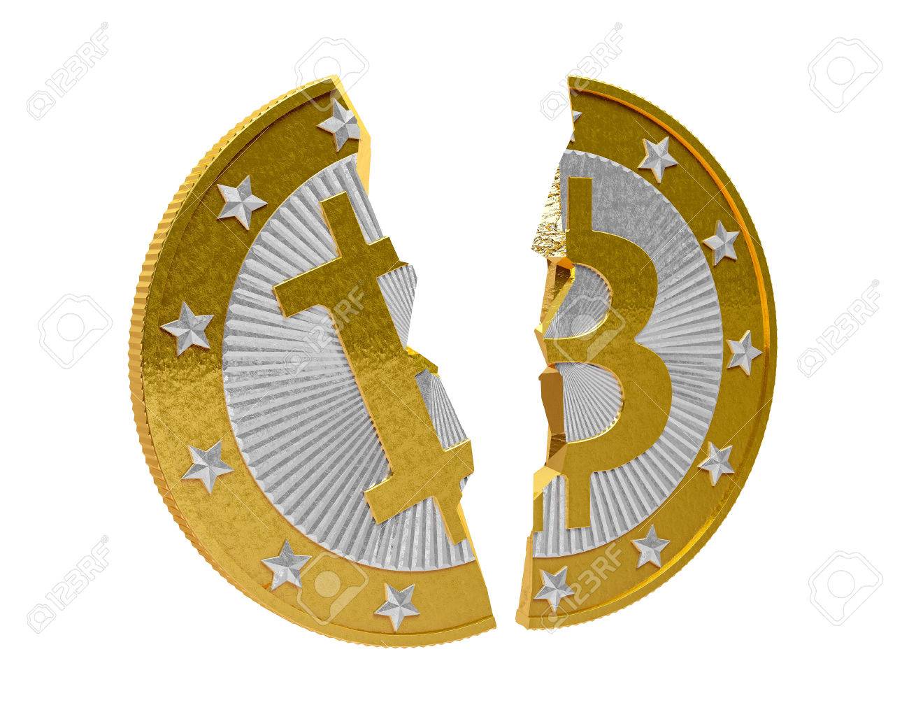 Broken Bitcoin Stock Photo, Picture and Royalty Free Image. Image 26440423.