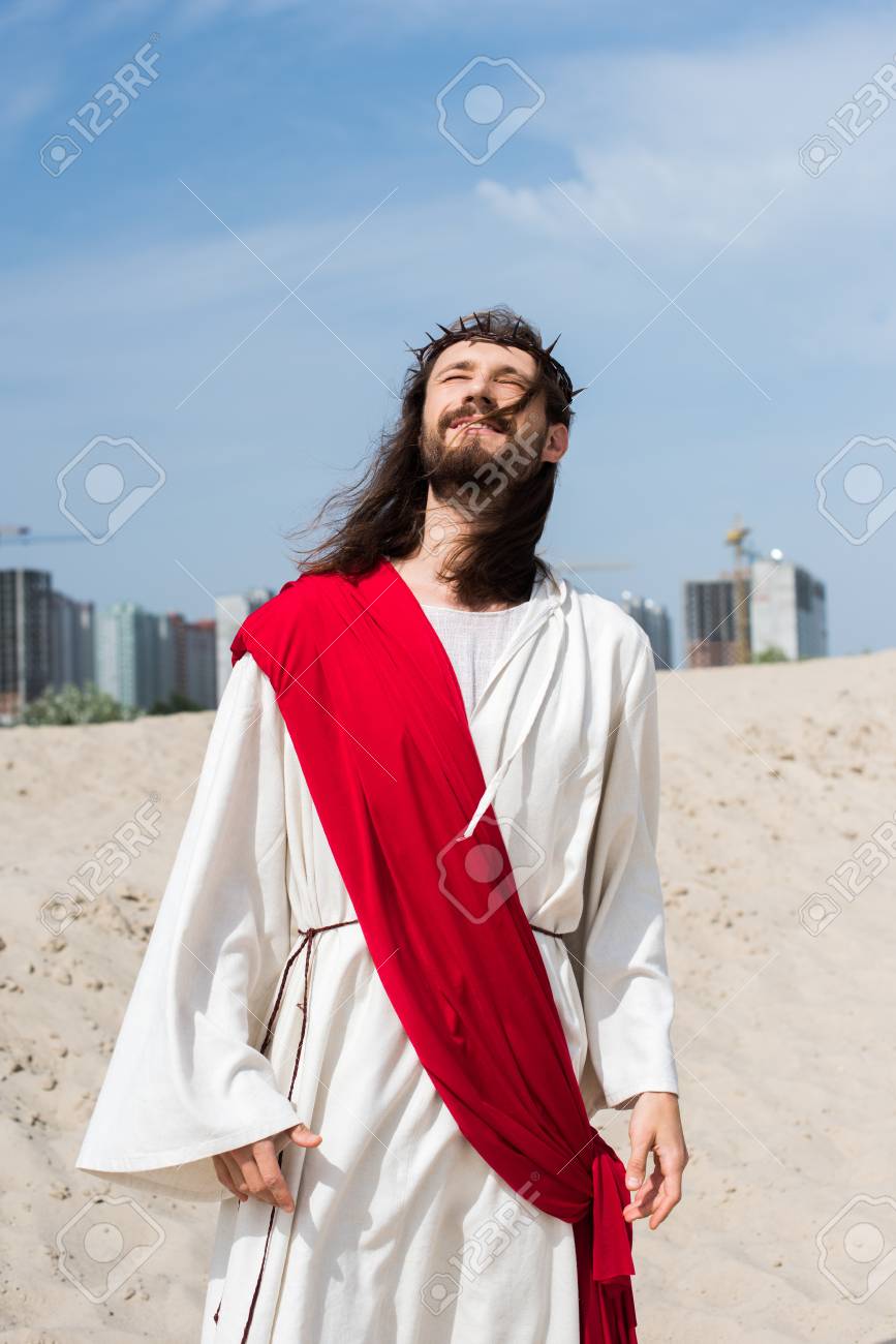 Christ in the red robe and the crown of thorns Christ in the red robe and the crown of thorns