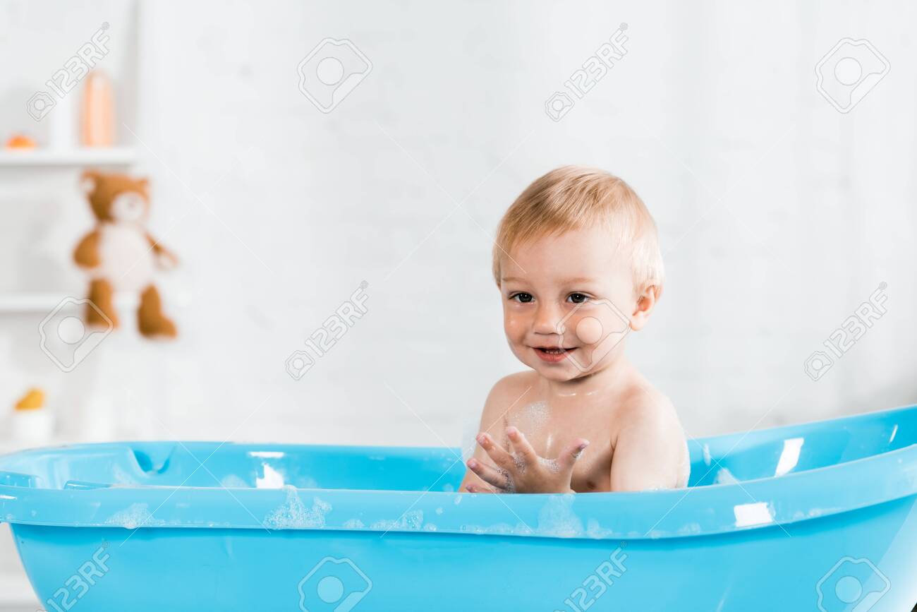 blue baby bath tub