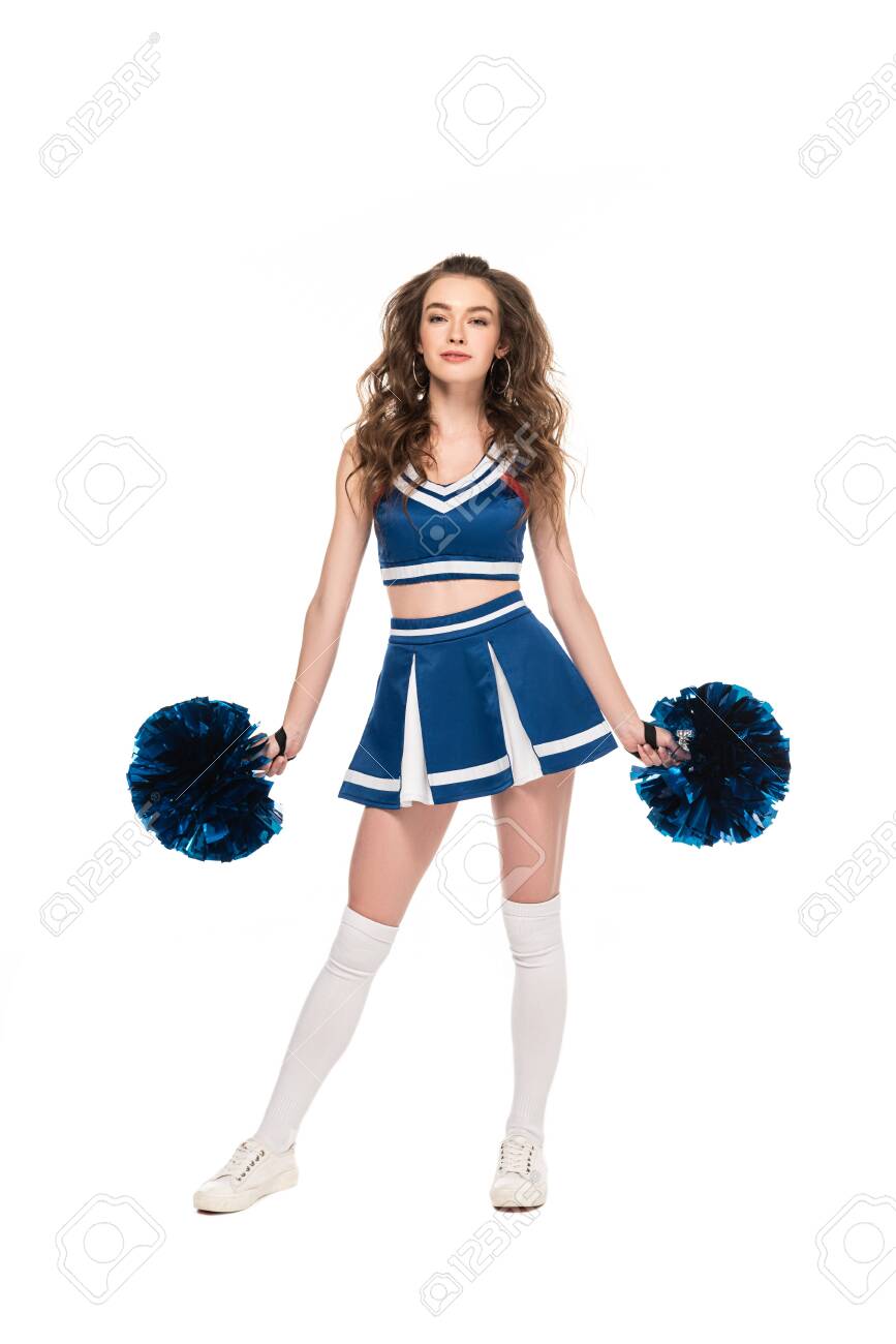Full Length View Of Sexy Cheerleader Girl In Blue Uniform With Stock Photo Picture And Royalty Free Image Image 173