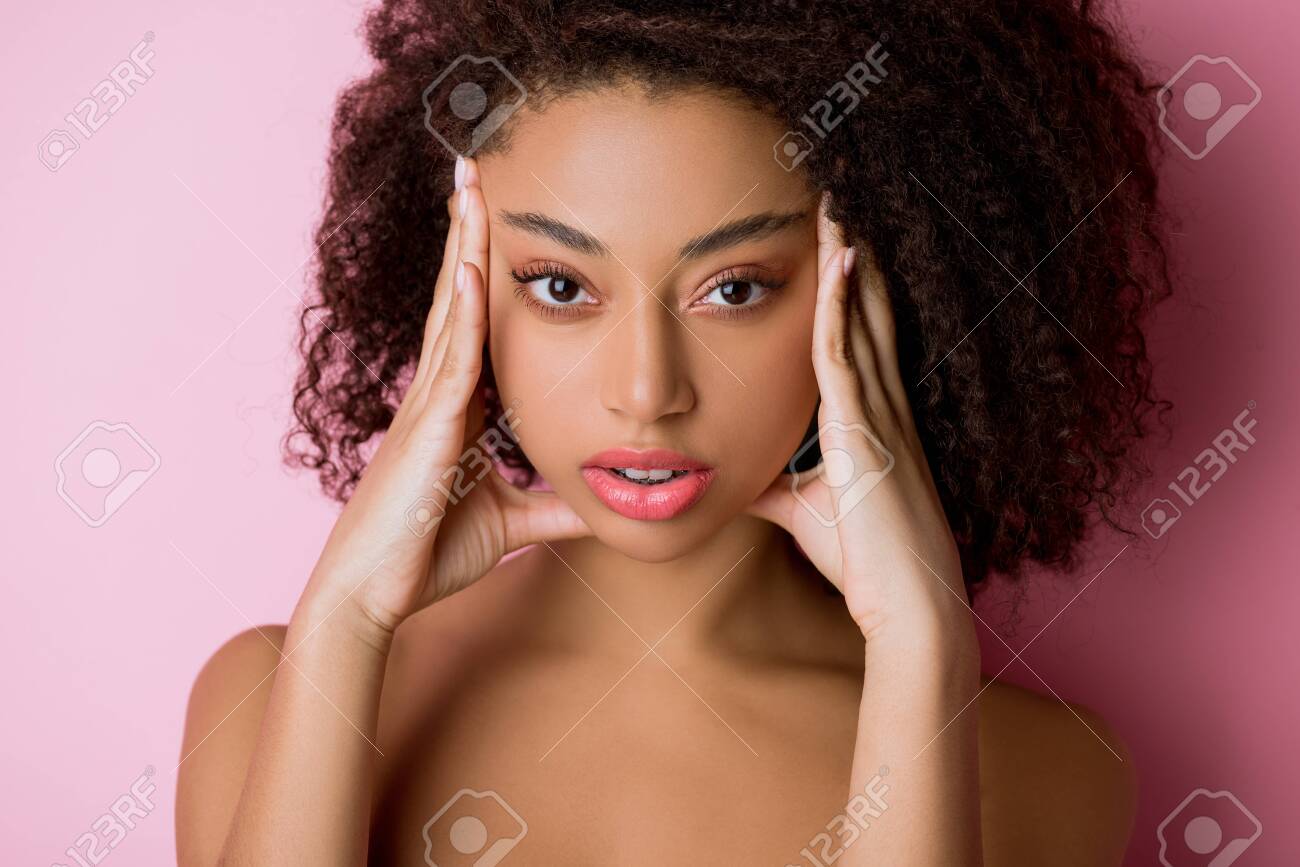 1300px x 867px - Portrait Of Beautiful Curly Naked African American Girl On Pink Stock  Photo, Picture And Royalty Free Image. Image 139375443.