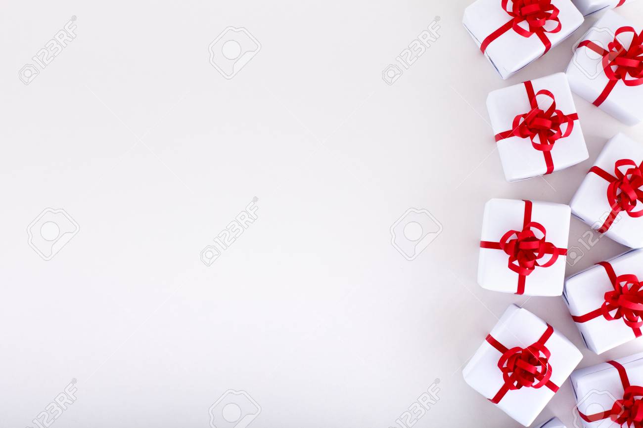 christmas gifts background with large copy space gifts background
