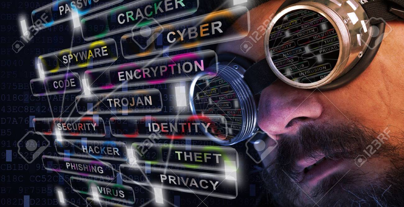 Shag beard and mustache man with goggles study cyber security related issues - 35721437 Shag beard and mustache man with goggles study cyber security related issues - 35721437