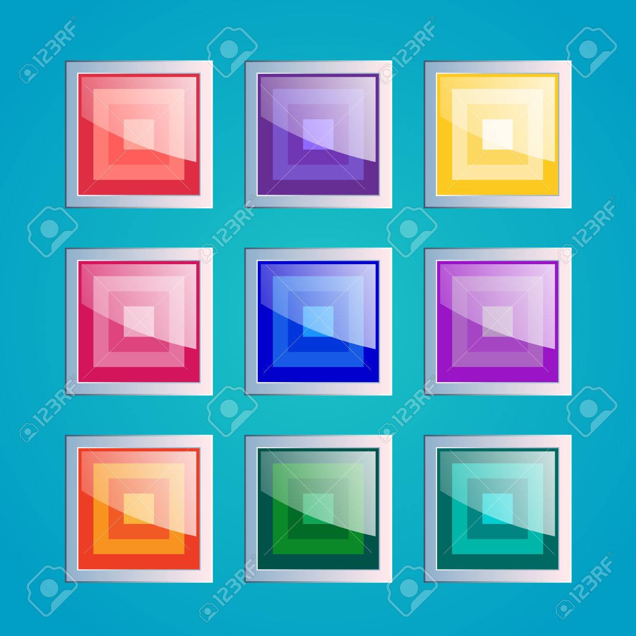 Square Buttons Set, App Icons With Different Color Textures ... Square Buttons Set, App Icons With Different Color Textures ...
