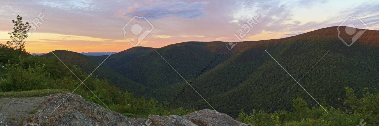 The last rays of sun hit the ridgeline on Mt. Greylock, seen from Stony Ridge in Northwest Massachusetts - 18510579 The last rays of sun hit the ridgeline on Mt. Greylock, seen from Stony Ridge in Northwest Massachusetts - 18510579