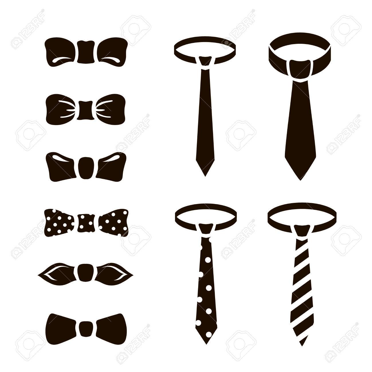 ベクトル蝶ネクタイ アイコン背景白に設定します 服のデザイン 布アクセサリー イラストのイラスト素材 ベクタ Image