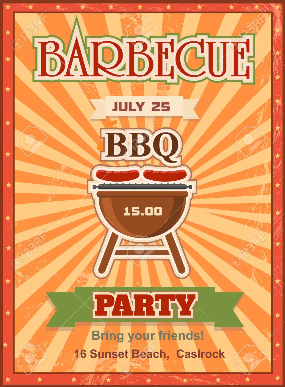 invitation card on the barbecue design template cookout poster