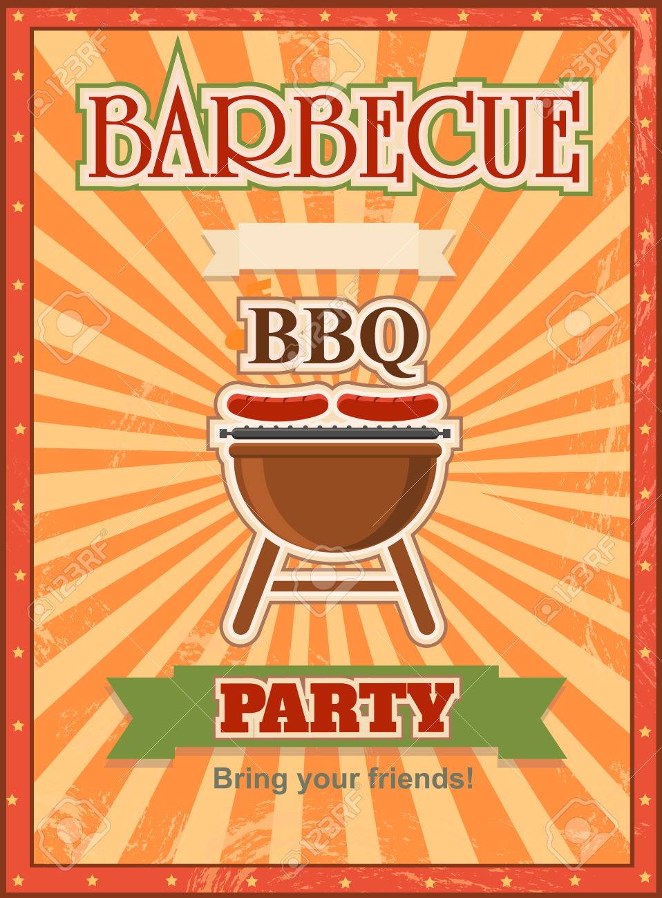 invitation card on the barbecue design template cookout poster