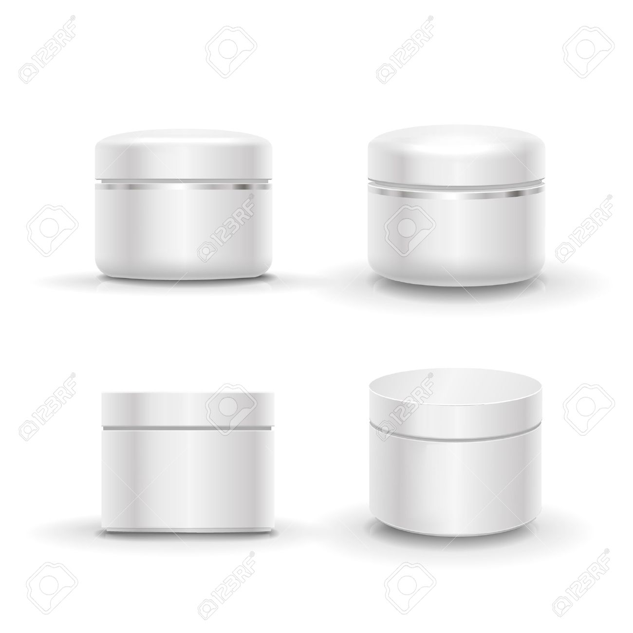 Blank cosmetic package container set for cream, powder or gel. Isolated vector - 53159236 Blank cosmetic package container set for cream, powder or gel. Isolated vector - 53159236