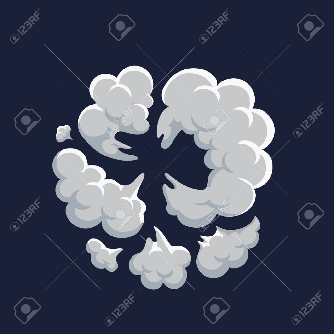 煙塵爆発漫画フレーム ベクトル図のイラスト素材 ベクタ Image