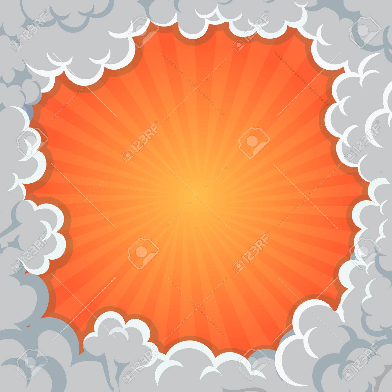 漫画煙フレーム背景雲コミック爆発 ベクトル イラストのイラスト素材 ベクタ Image 5659