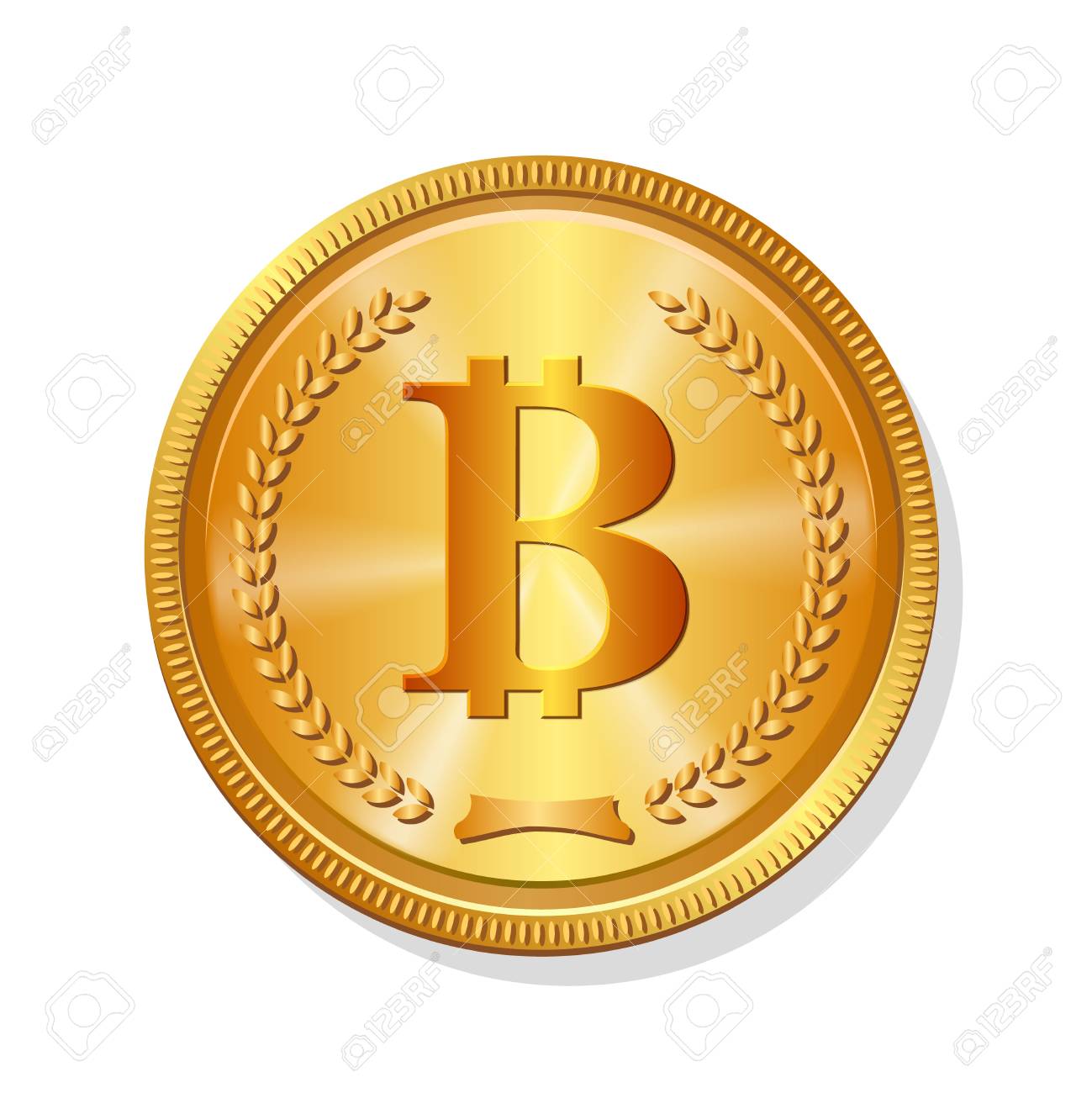 황금 비트코인 코인. 현실적인 암호화 3d 기호 벡터 일러스트 레이 션. 로열티 무료 사진, 그림, 이미지 그리고 스톡포토그래피.  Image 124850727
