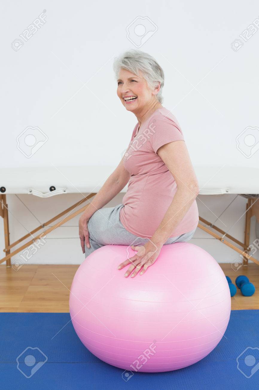sitting on yoga ball