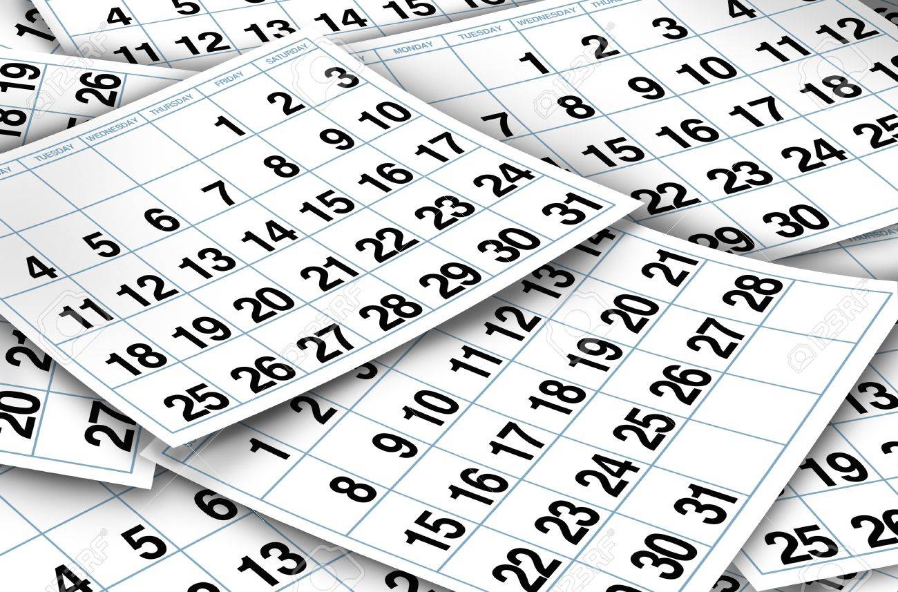 calendar pages representing time and important dates in a month calender pages