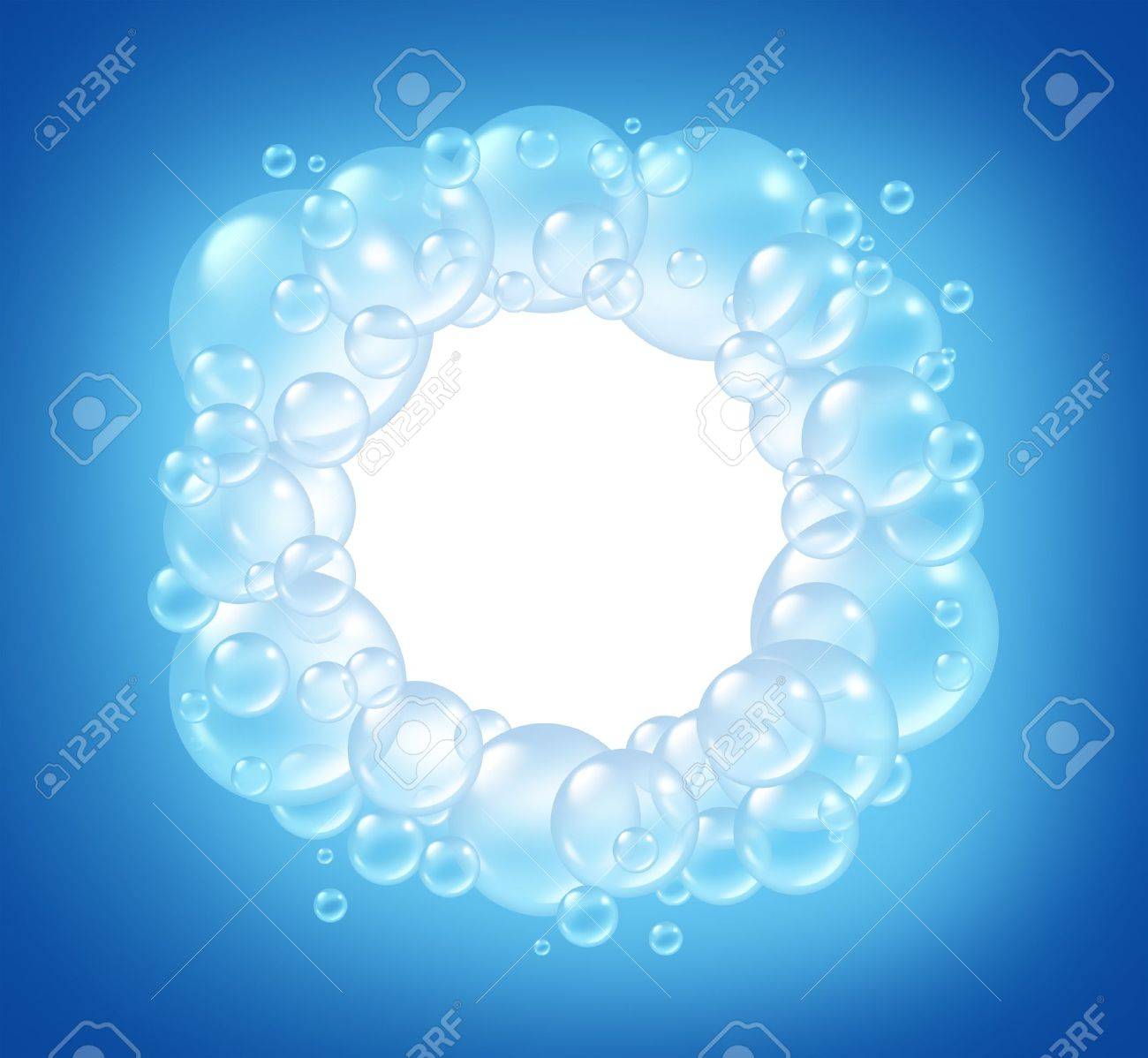 bubbles blank circle in clean water and transparent soap sud stock bubble circle