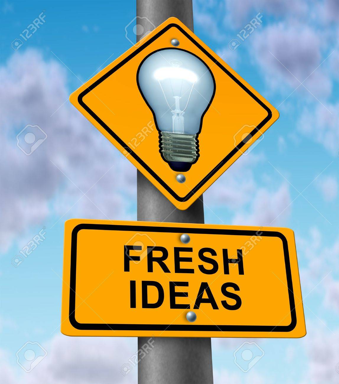Frische Ideen Und Neue Innovative Losungen Symbol Mit Einem Strassen Und Verkehrszeichen Mit Einer Gluhbirne Auf Gelb Strasse Signage Als Ikone Der Erfolgreichen Entwicklung In Richtung Innovation Und Erfinden Ursprunglichen Inhalt Lizenzfreie Fotos