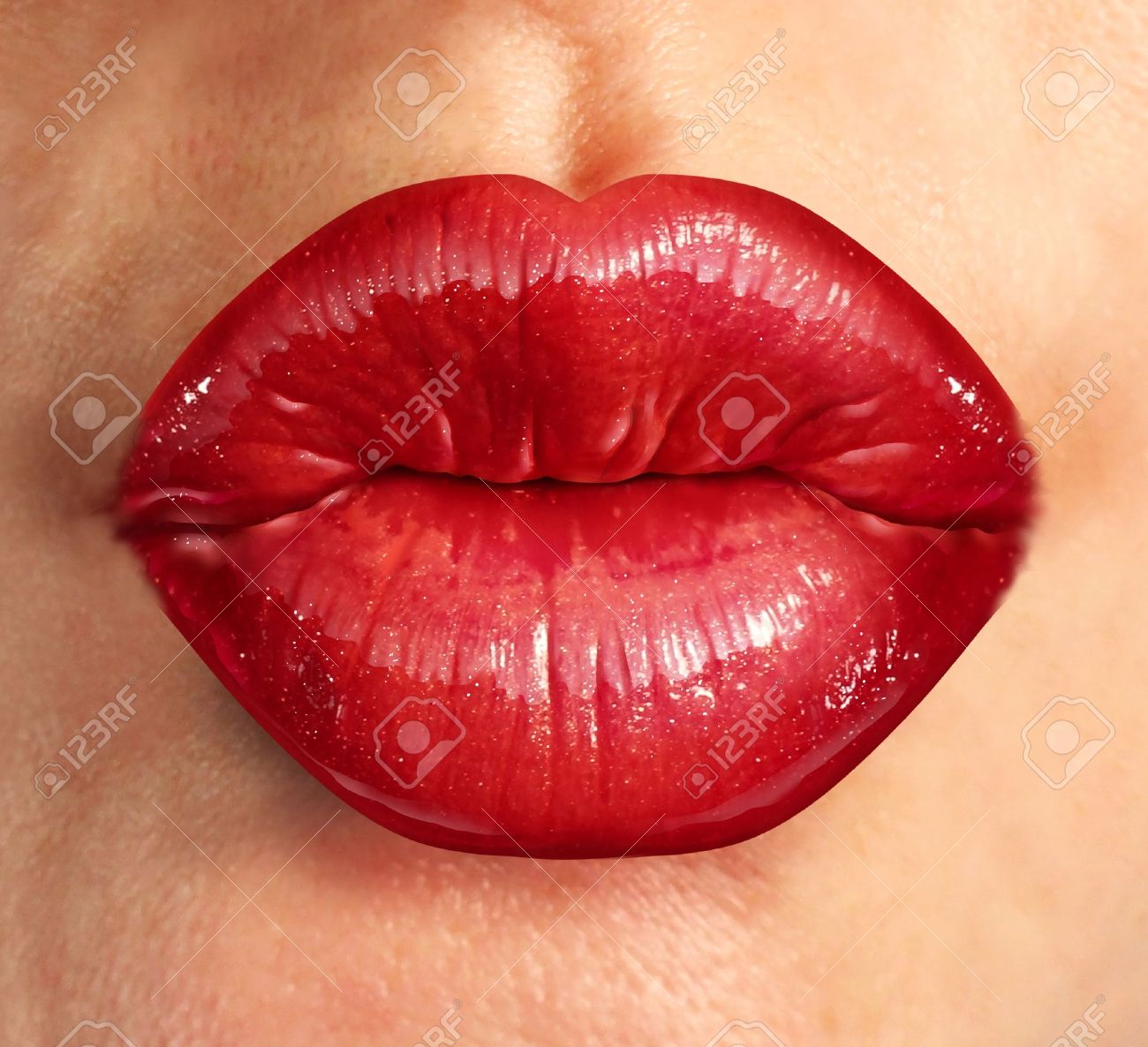 human kiss lips with