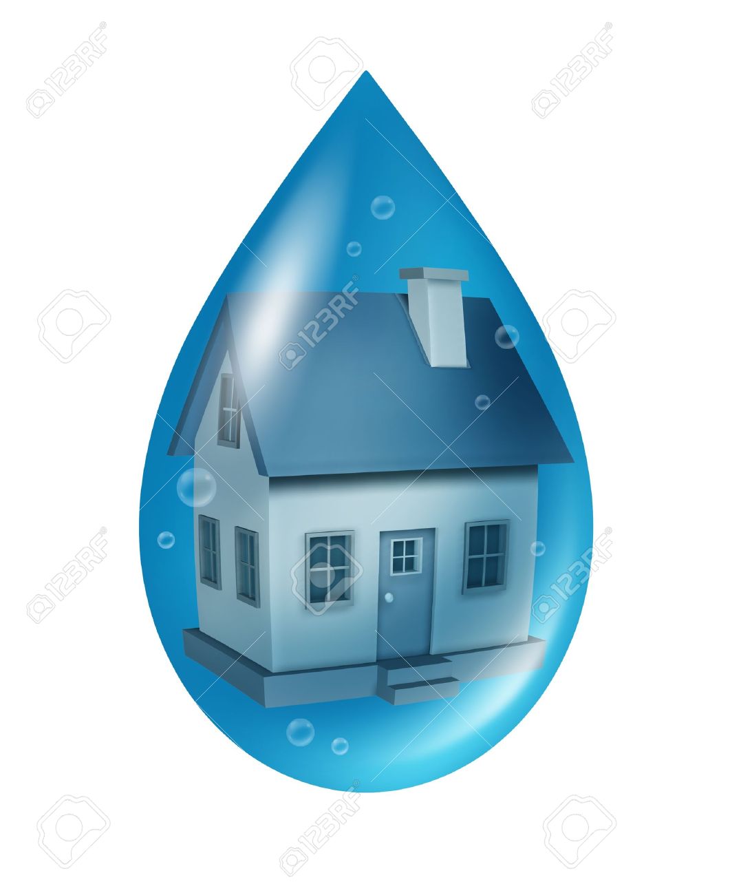 Flood Versicherung Konzept Und Wasserschaden Zu Einem Wohnhaus Mit