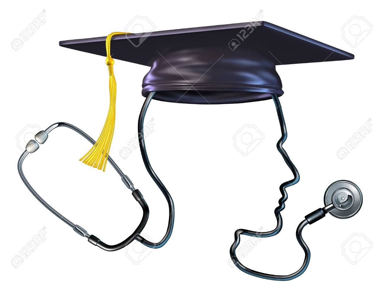 medical education concept as a doctor stethoscope shaped as stock