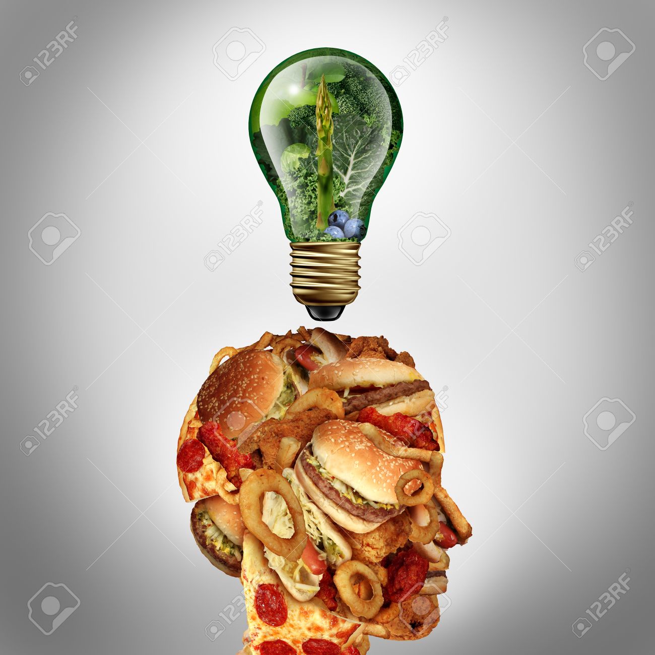 diet motivation and dieting inspiration concept as a human head made