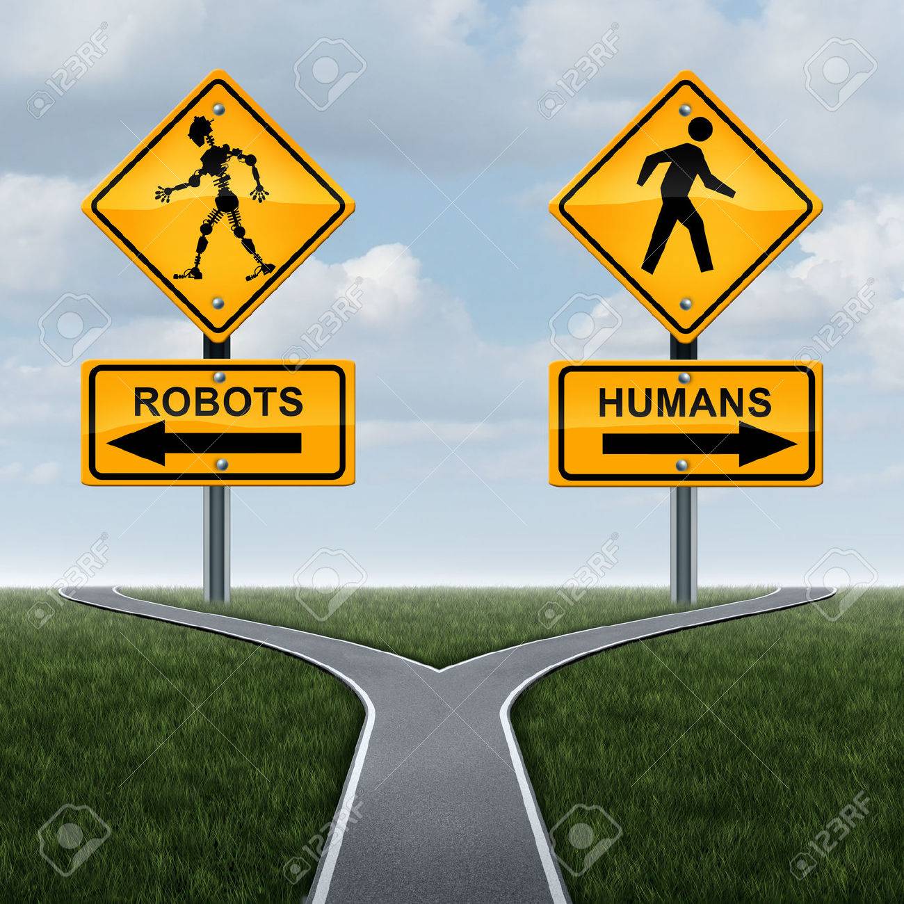 Robots And Society Concept Or Dilemma With Robotic Technology Effects On Social Lifestyle As A 3d Robots And Society Concept Or Dilemma With Robotic Technology Effects On Social Lifestyle As A 3d