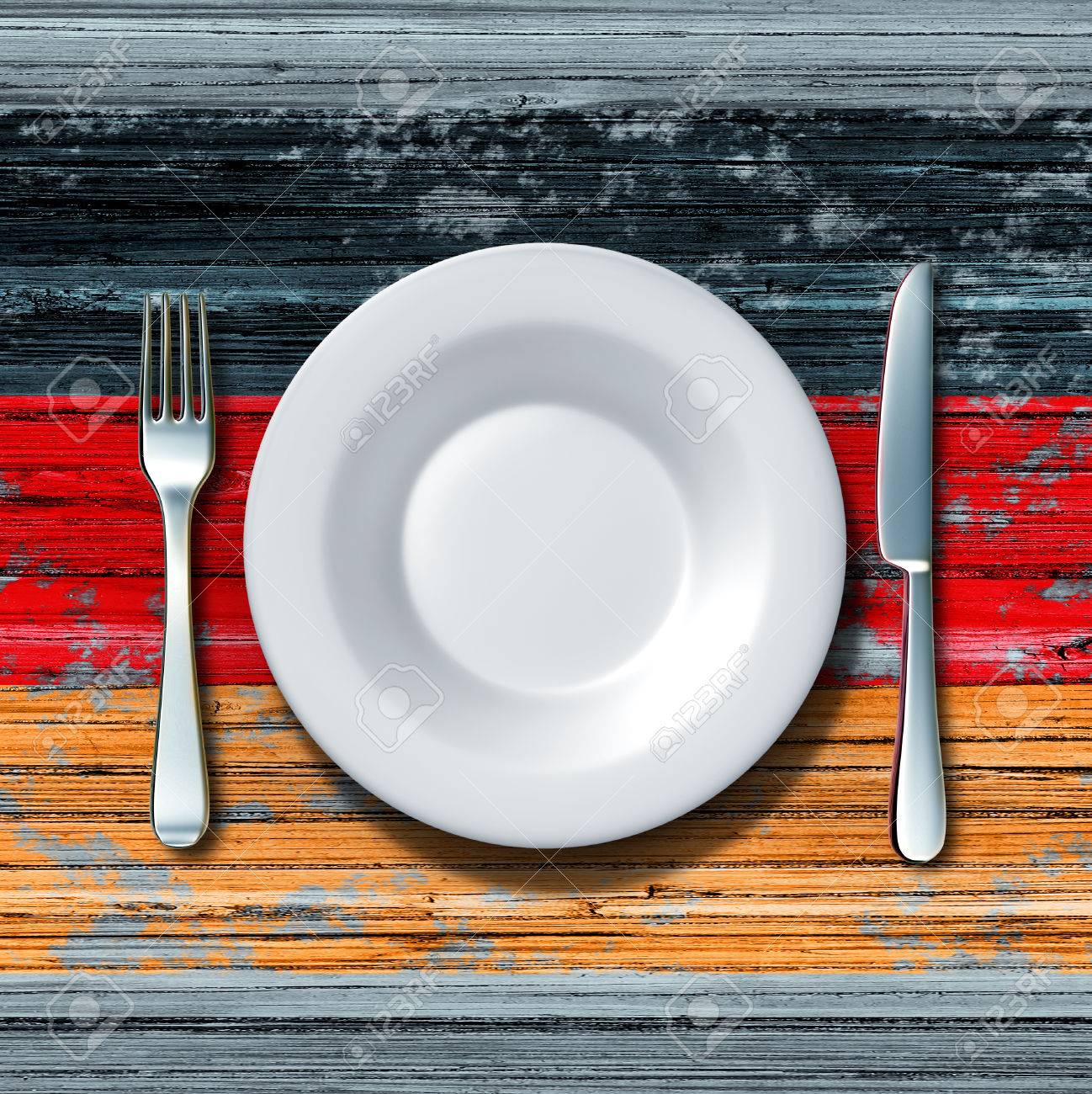 German Cuisine Food Concept As A Place Setting With Knife And ... German Cuisine Food Concept As A Place Setting With Knife And ...
