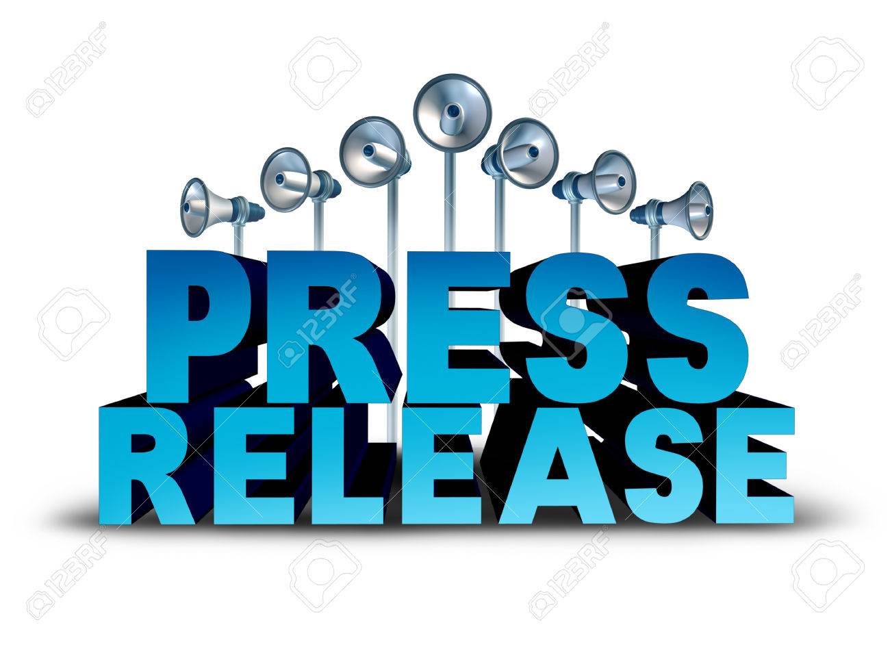 重要なメッセージまたはメディアお知らせサウンド バイトを放送拡声器やメガホンのオブジェクトを 3 D イラスト テキストとしてリリース報道 広報コミュニケーション コンセプト企画を押します の写真素材 画像素材 Image 58584031
