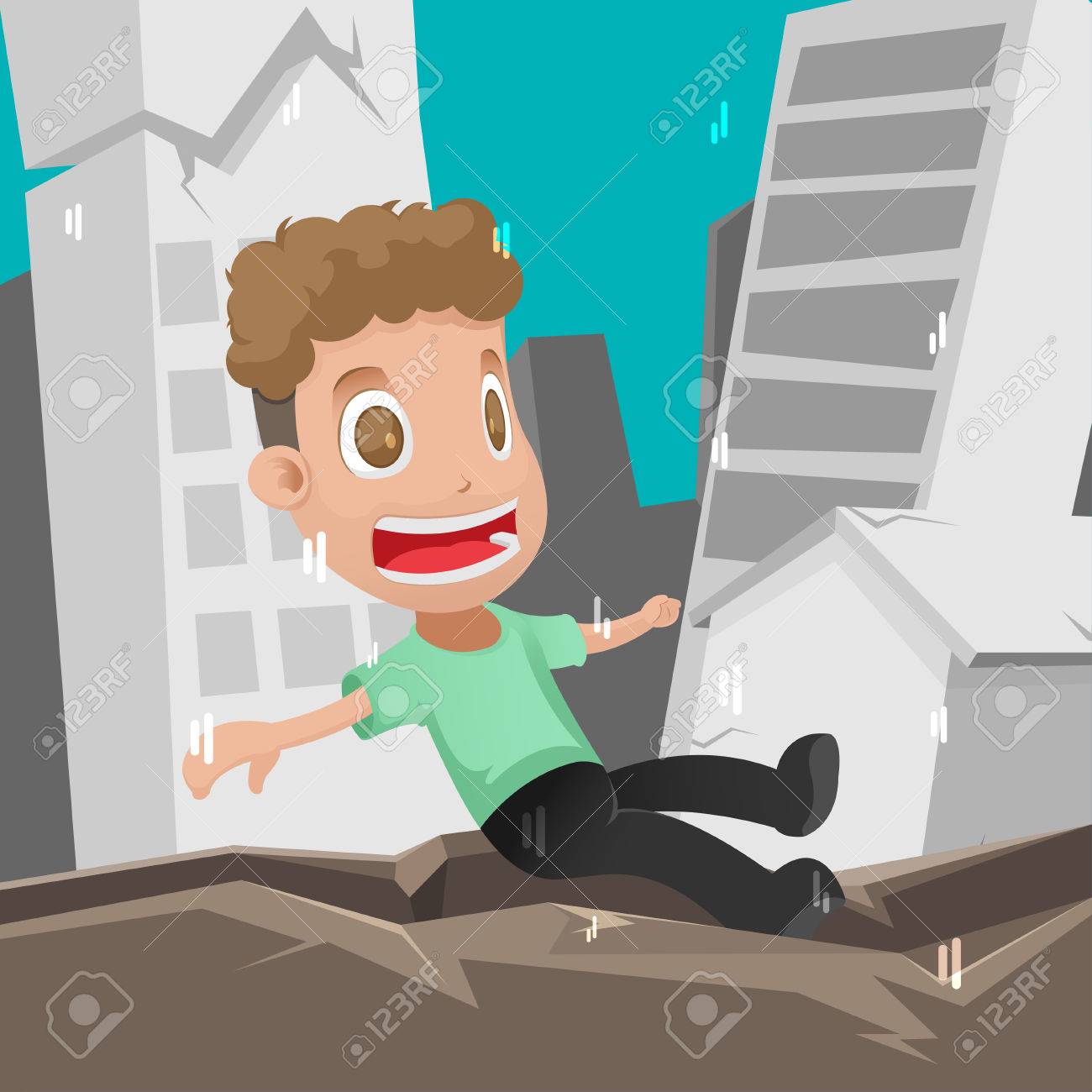 人間怖い地震災害危険のイラスト素材 ベクタ Image 人間怖い地震災害危険のイラスト素材 ベクタ Image