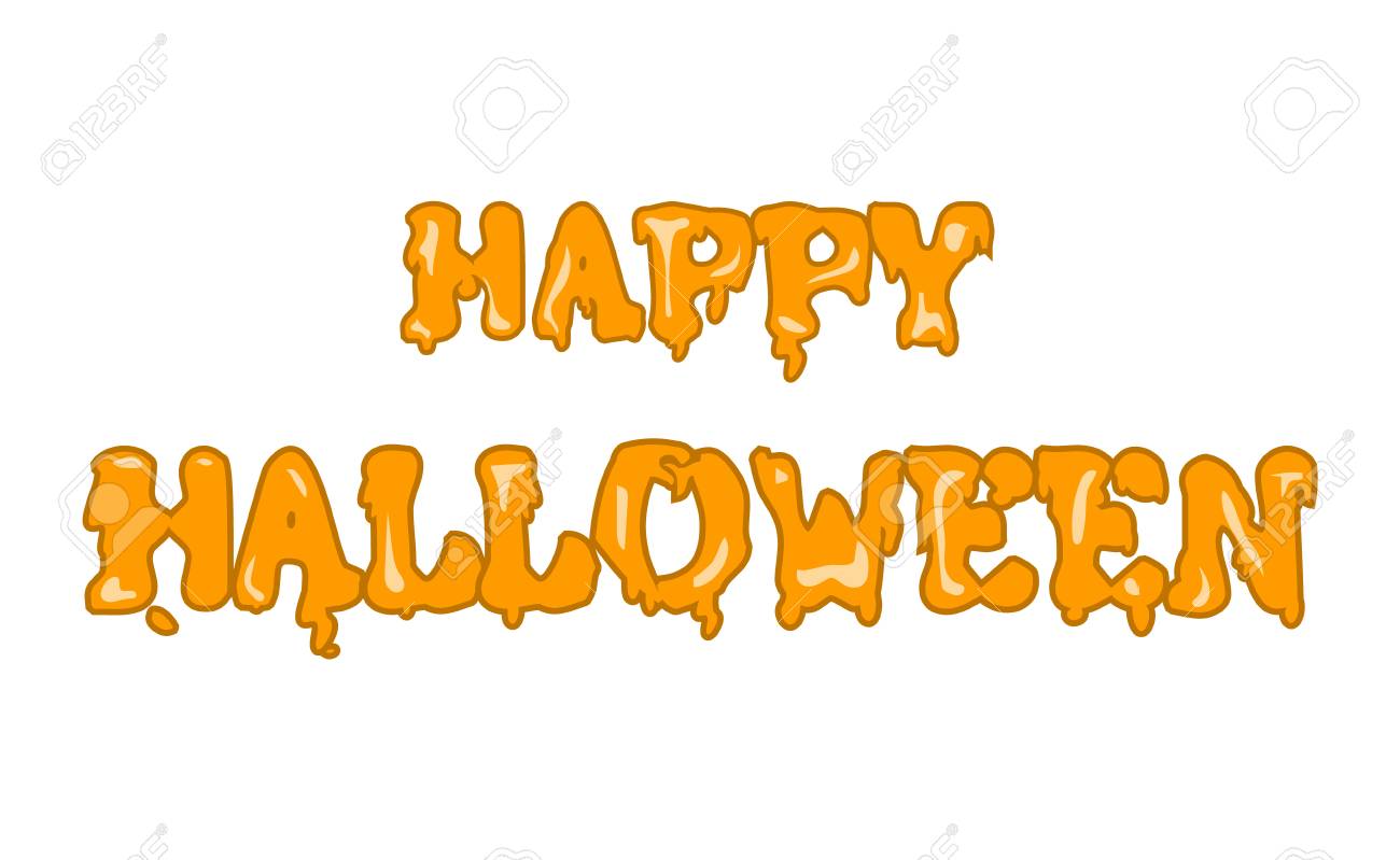 ハッピーハロウィン バナー碑文です ぼやけた文字や Web バナー ポスター 書道の祭り のイラスト素材 ベクタ Image