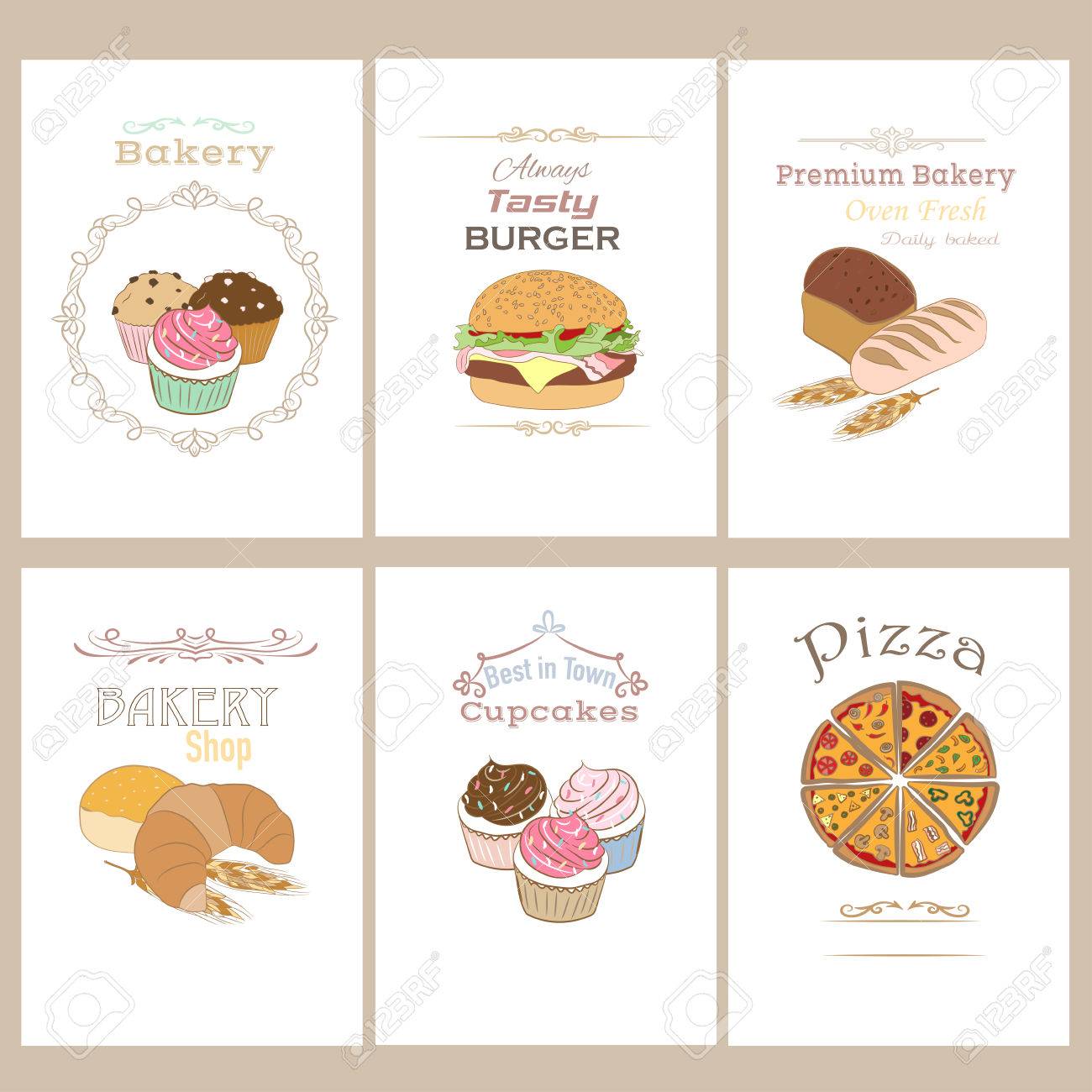 set of brochures with bakery products bakery brochures