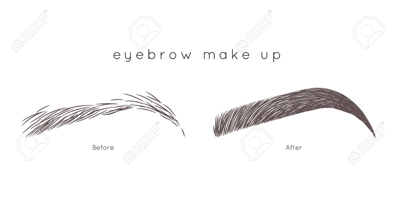 How To Make Up Eyebrow Eyebrow Tutorial Beautiful Brow Step Royalty Free Cliparts Vectors And Stock Illustration Image 94889953