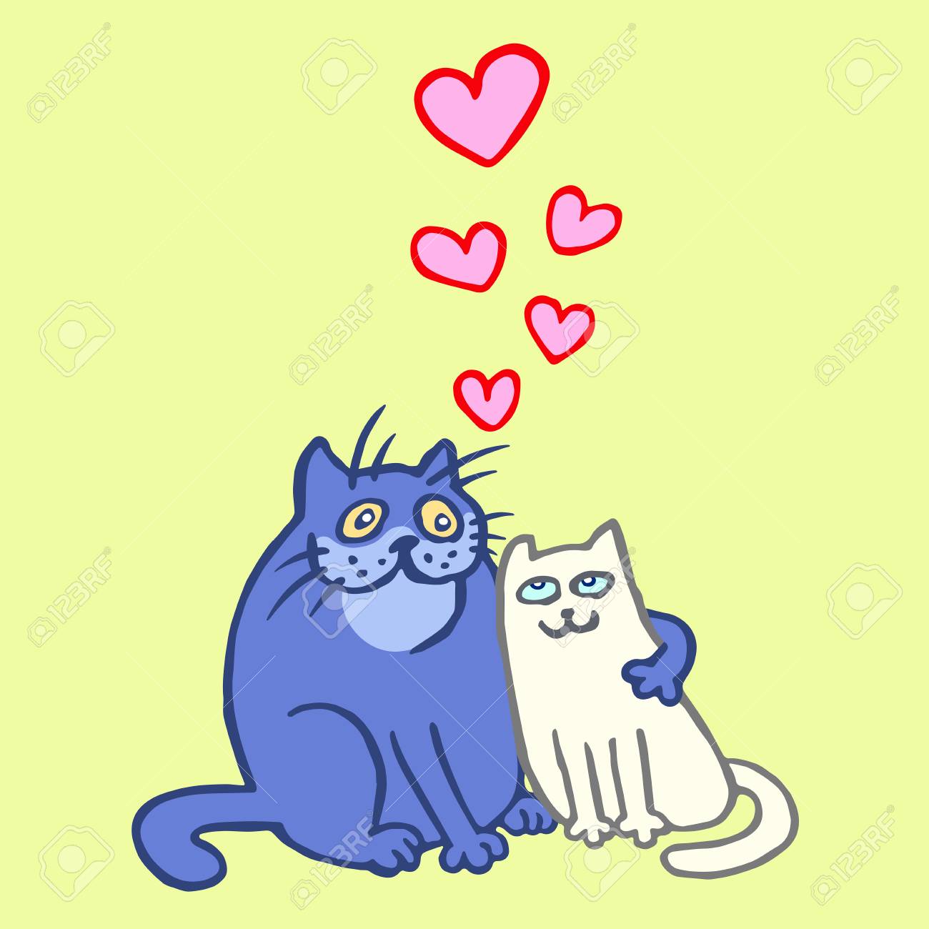 甘い黄色と青の色の猫に夢中 ロマンチックな気分 かわいい愛 フリーハンド デジタルの輪郭を描きます ベクトルの図 のイラスト素材 ベクタ Image 甘い黄色と青の色の猫に夢中 ロマンチックな気分 かわいい愛 フリーハンド デジタルの輪郭を描きます ベクトルの図 のイラスト素材 ベクタ Image