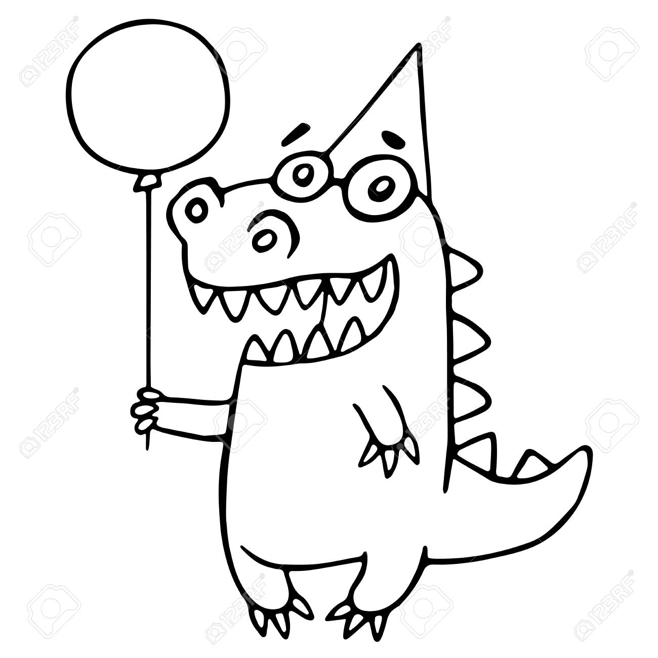 漫画のドラゴンはイラストを祝福します 親切なかわいい陽気なキャラクター の写真素材 画像素材 Image
