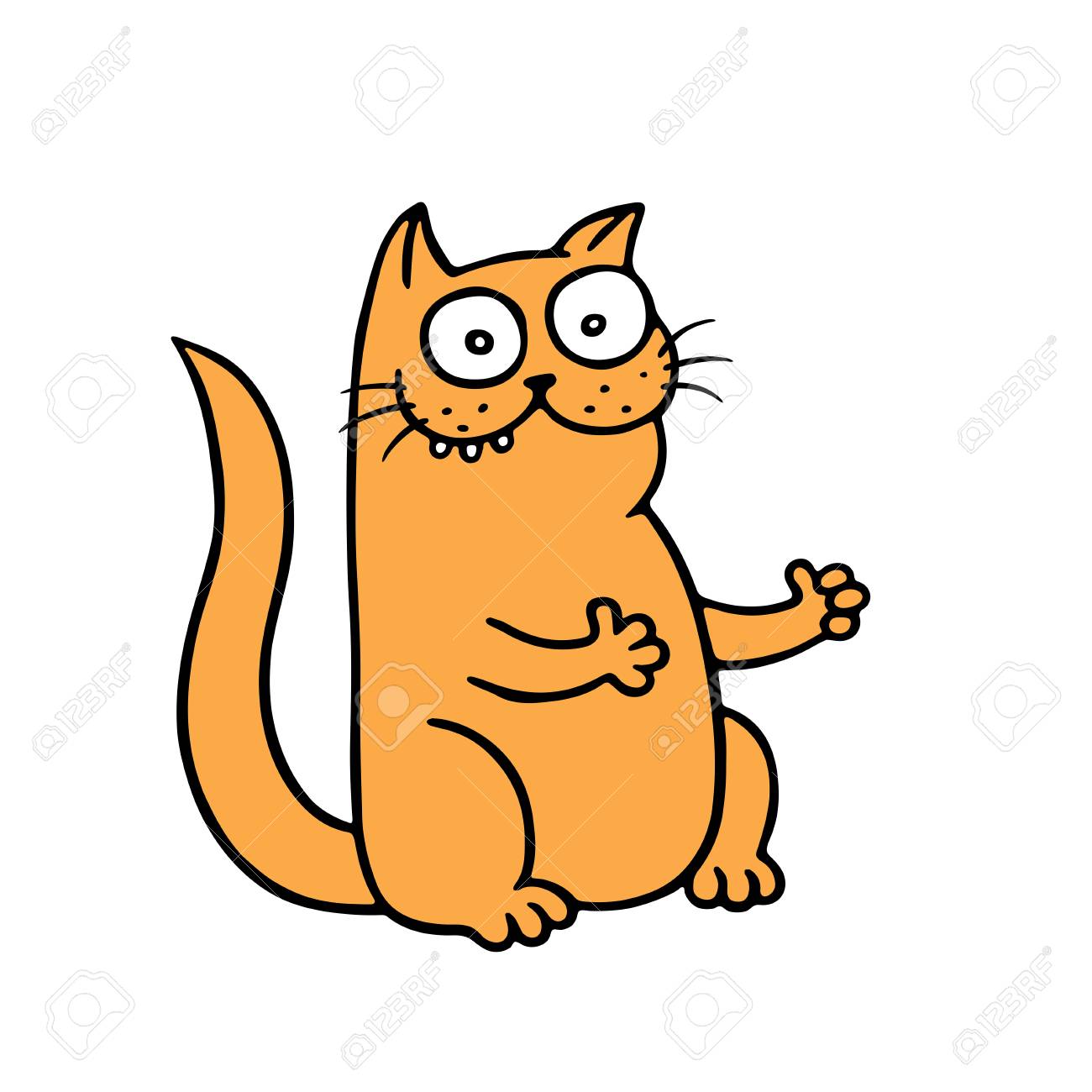 Cartoon Orange Cat With Two Paws Approves And Shows Thumbs-up. Great Idea. Stock Photo, Picture And Royalty Free Image. Image 103677879. Cartoon Orange Cat With Two Paws Approves And Shows Thumbs-up. Great Idea. Stock Photo, Picture And Royalty Free Image. Image 103677879.