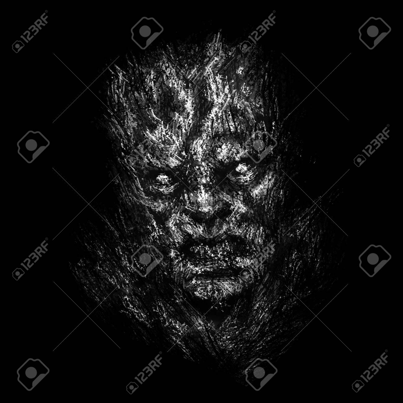 Angry Zombie Face Concept Illustration In Genre Of Horror Black Stock Photo Picture And Royalty Free Image Image 110359767,Outline Basic Human Body Drawing
